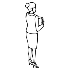Business woman back view icon vector illustration graphic design