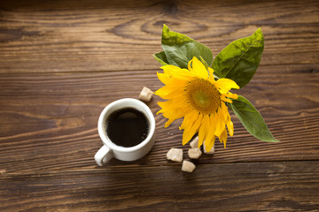 sunflowers and coffe
