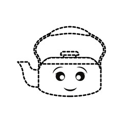kawaii teapot  vector illustration