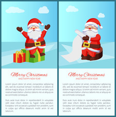 Merry Christmas Banners Set Vector Illustration