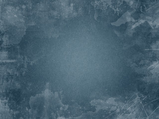 Blue background, vintage marbled textured border