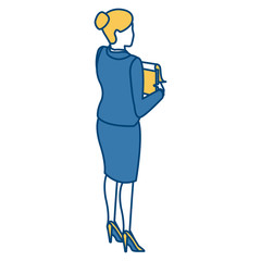 Business woman back view icon vector illustration graphic design