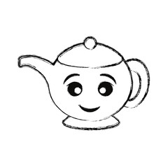 kawaii teapot  vector illustration