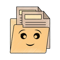 kawaii folder file  vector illustration