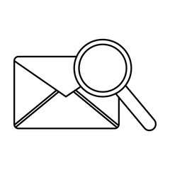 email magnifier search sms message vector illustration outline image