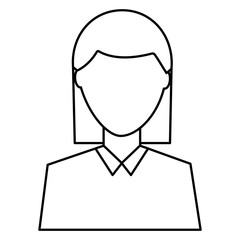 Obraz premium female avatar portrait character woman vector illustration outline image