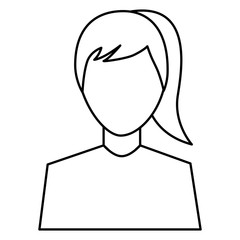 female avatar portrait character woman vector illustration outline image