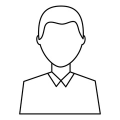 man avatar character male face portrait cartoon vector illustration outline image