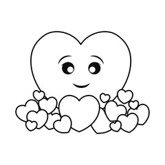kawaii hearts design concept