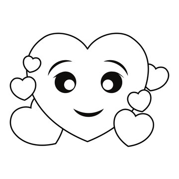 kawaii hearts design concept