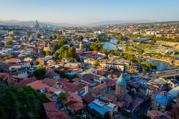 Naklejka premium View over Tbilisi skyline, Georgia