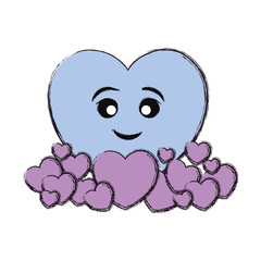 kawaii hearts design concept