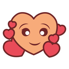 kawaii hearts design concept