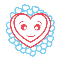 kawaii hearts design concept