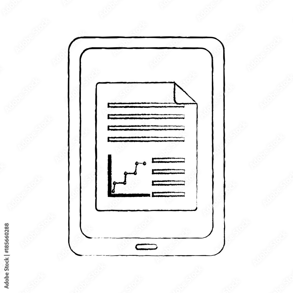 Poster tablet computer report document website vector illustration sketch image