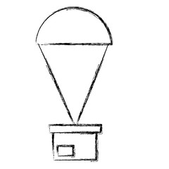 Box with parachute delivery symbol icon vector illustration  graphic  design