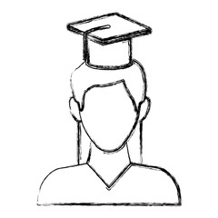Student with hat avatar icon vector illustration  graphic  design