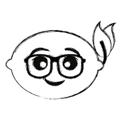 kawaii lemon with glasses