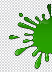 Green liquid, splashes and smudges. Slime vector illustration.