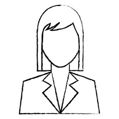 woman avatar portrait icon image vector illustration design  black sketch line