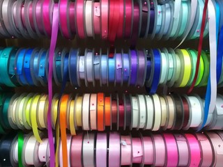 Row of colorful ribbon. 