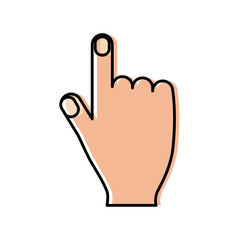 hand with index finger up icon image vector illustration design 