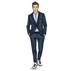 Vector man model dressed