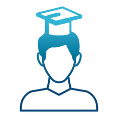 Student with hat avatar icon vector illustration  graphic  design