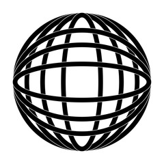 earth globe diagram icon image vector illustration design  black and white