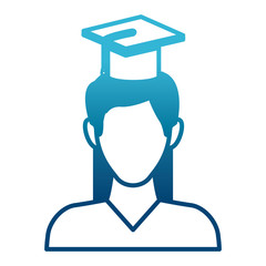 Student with hat avatar icon vector illustration  graphic  design