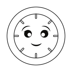 kawaii clock  vector illustration