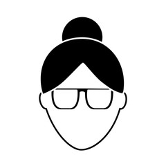 faceless woman profile avatar character vector illustration pictogram image