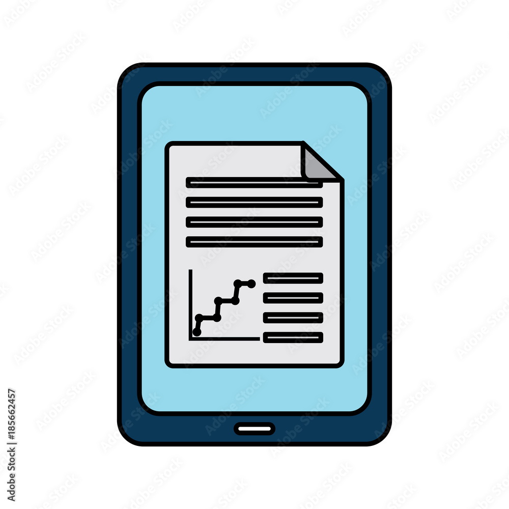 Poster tablet computer report document website vector illustration drawing