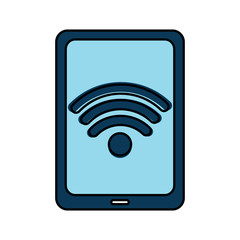tablet computer wifi internet connection signal vector illustration 