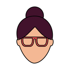 faceless woman profile avatar character vector illustration