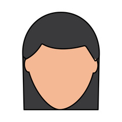 faceless woman profile avatar character vector illustration