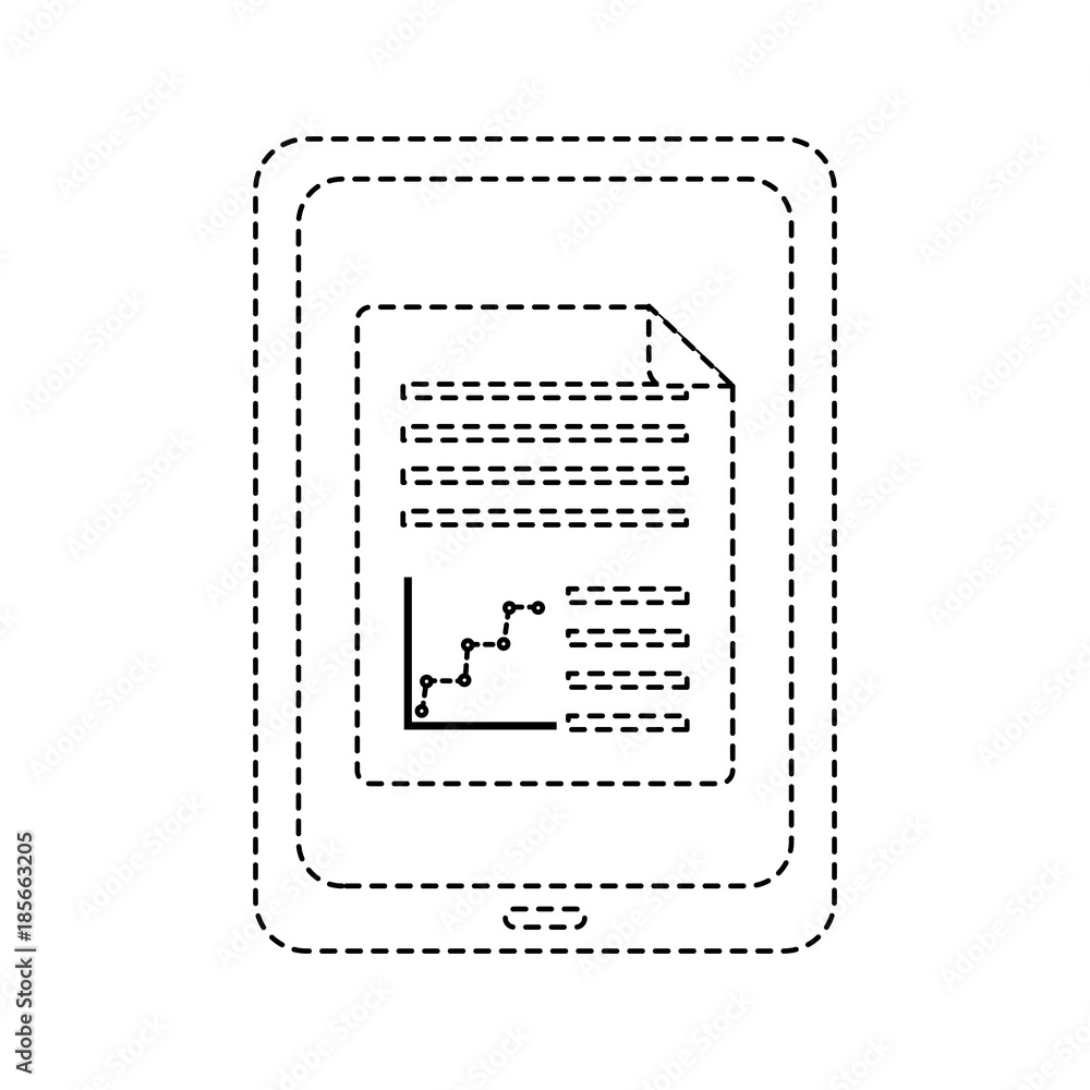 Poster tablet computer report document website vector illustration drawing sticker image