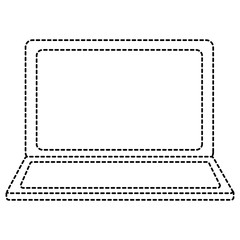 open laptop device wireless technology vector illustration drawing  sticker image