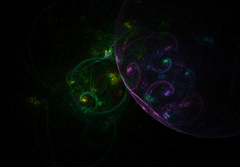 Glowing ornamental balls abstract background