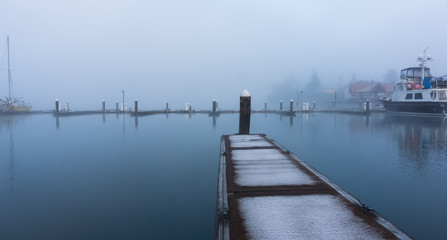 Frosted Gangway on a misty morning - wide view