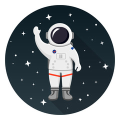 Astronaut Flat Design Icon