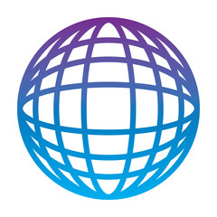 earth globe diagram icon image vector illustration design  purple to blue ombre line