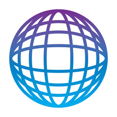 earth globe diagram icon image vector illustration design  purple to blue ombre line