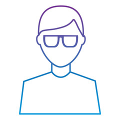 man avatar character male face portrait cartoon vector illustration outline color image