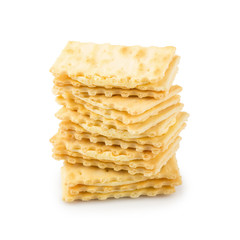 Cracker with creamy layer isolated on white background