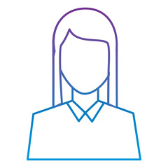 female avatar portrait character woman vector illustration outline color image