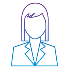 female avatar portrait character woman vector illustration outline color image