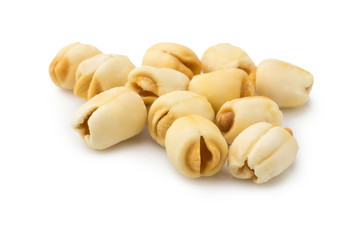 Dried lotus seeds isolated on a white background