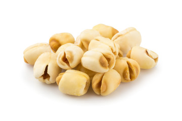 Dried lotus seeds isolated on a white background