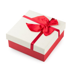 Gift boxes with ribbon bow isolated on a white background